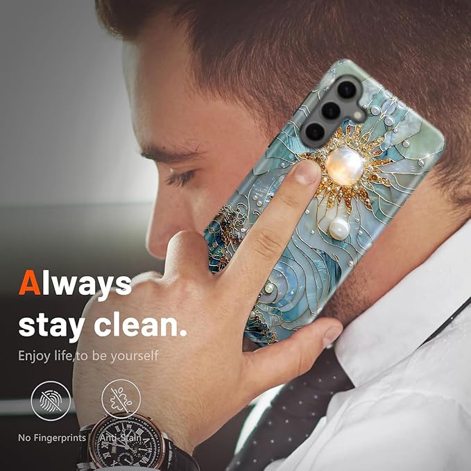 Compatible for Samsung Galaxy A36 5G Case, Dual Layer Heavy Duty 2 in 1 Shockproof Protective Phone Case,Sun Waves Pearl