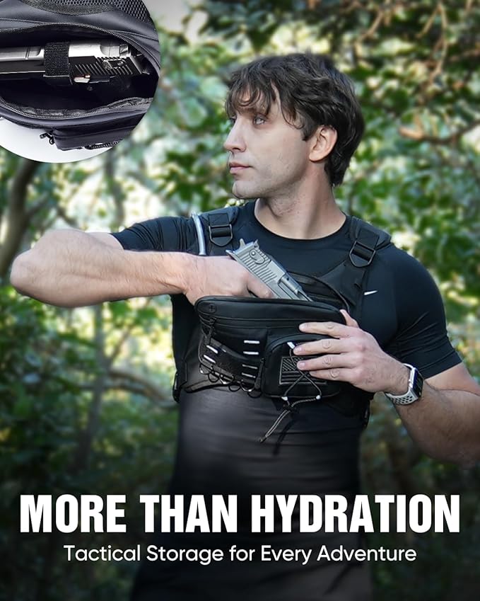 Zelvot Running Vest with 2L Water Bladder, Hydration Backpack, U.S. Original Design Patent, Lightweight Hydration Pack with Gear Holder, Reflective Chest Pack for Men Women for Marathon