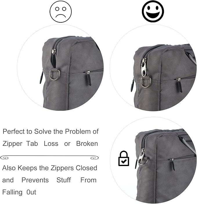 Zpsolution Double Small Carabiner Clips - Zipper Clip Theft Deterrent - Securing Pulls Closed - Zipper Pull Replacement