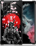for Samsung Galaxy S23 Ultra Case, Sakura Japanese Samurai Pattern Graphic Design Girl Boy Soft Silicone Hard Acrylic Shock Protection for Samsung Galaxy S23 Ultra