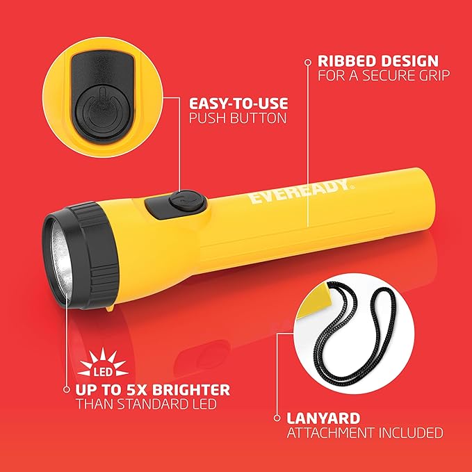 Eveready LED Flashlight (16-Pack) Bright Reliable Flashlights for General Purpose, Great for Camping, Car, Emergency Storm Power Outage Handheld Flashlight (Batteries Included)