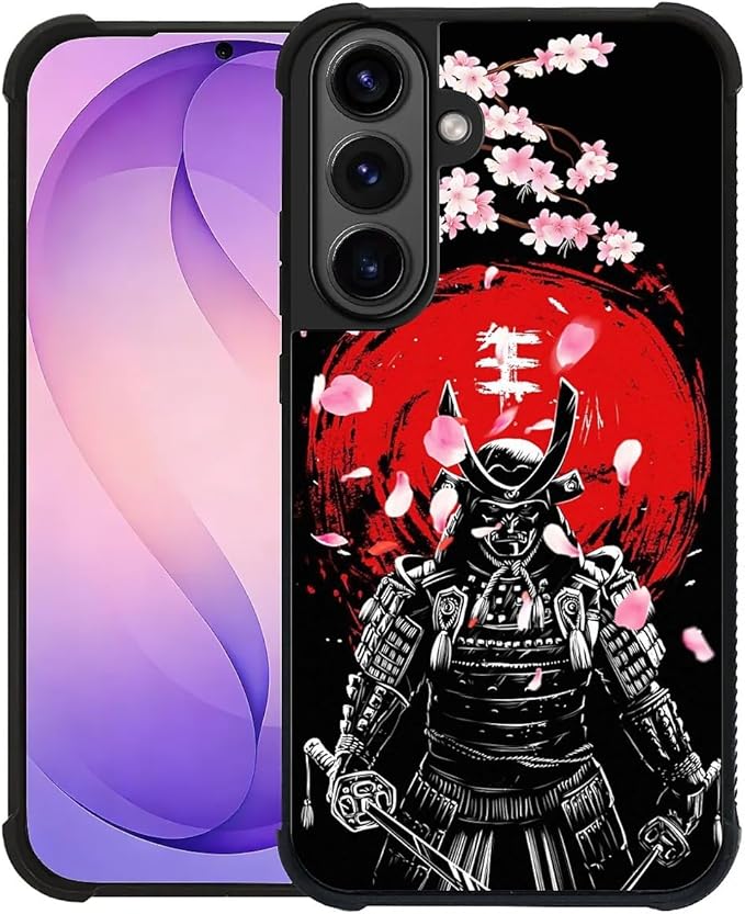 for Samsung Galaxy S26 Plus Case,Graphic Design for Girl Boy Soft Silicone Hard Acrylic Shock Protection Designed for Samsung Galaxy S26 Plus Sakura Japanese Samurai Pattern