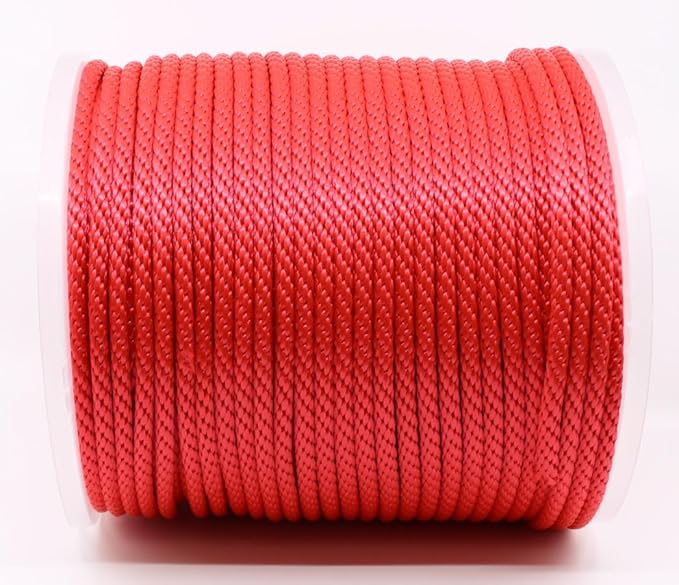 T.W Evans Cordage 98330 3/8-Inch by 500-Feet Solid Braid Propylene Multifilament Derby Rope, Red