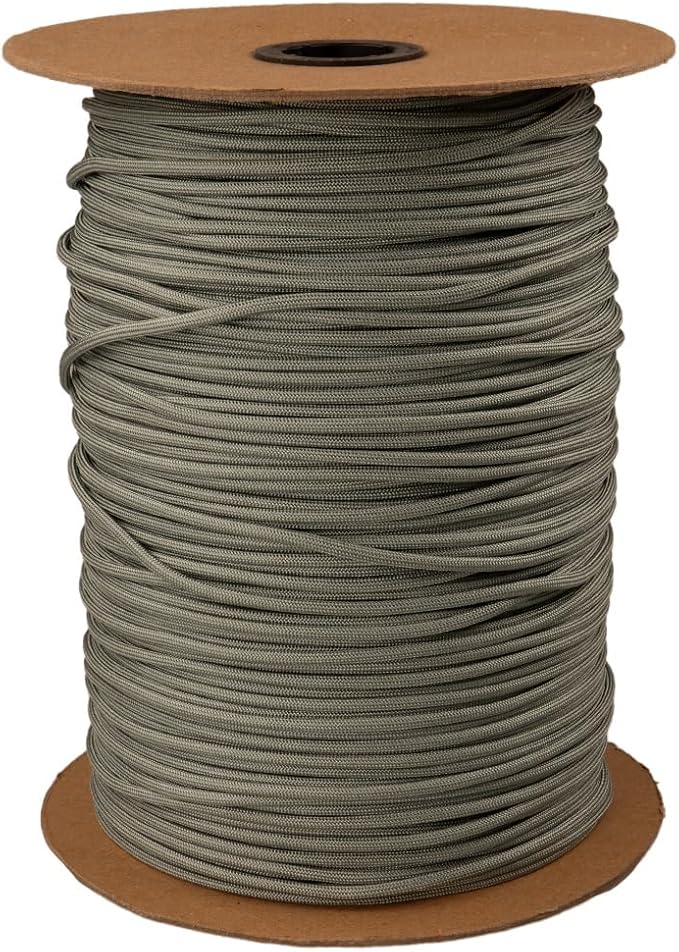 Paracord Planet Solid Color 550lb Paracord – 7 Strand Type III Nylon Cord for Indoor and Outdoor Tasks – Steel Gray (1000 ft)