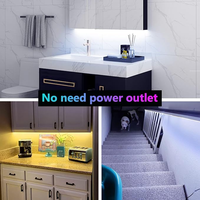 WOBANE 2PCS Rechargeable LED Strip Lights,Dimmable RGB Rope Lighting with Remote,Battery Operated Color Changing Light for Party,Shelf,Sofa,Desk,Game,Holiday,Indoor Decoration,2000mAH