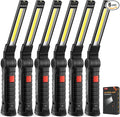 Magnetic Work Light 6Pack, Rechargeable LED Work Light with 360° Rotation, 5 Mode Mechanic Light, Compact Rechargeable Flashlight with Hook for Car Repairing, Emergency, Fathers Day Dad Gifts