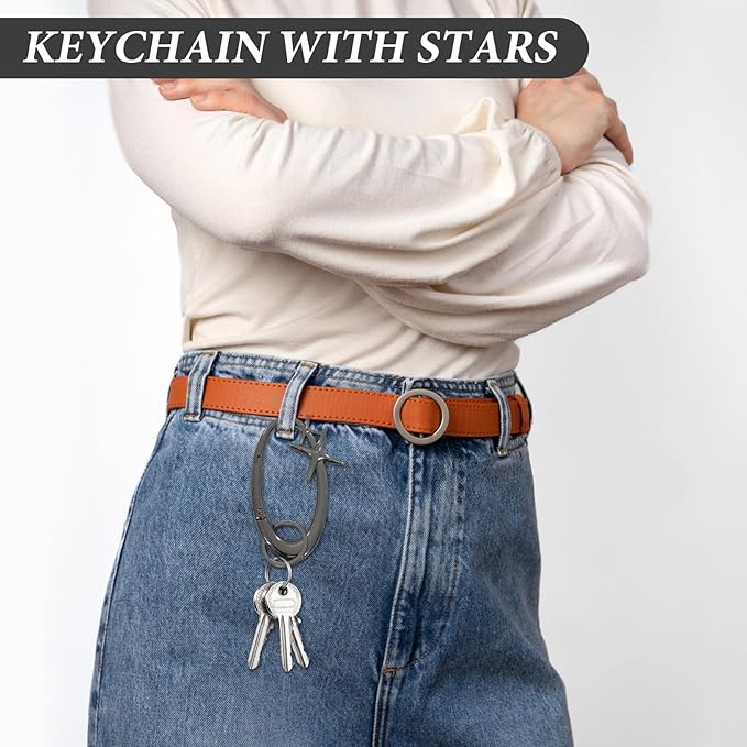 2PCS Star Carabiner, Shiny Y2K Cute Carabiner, Cool, Simple Alloy Material, Suitable for Men and Women, Suitable for Wallet and Gift