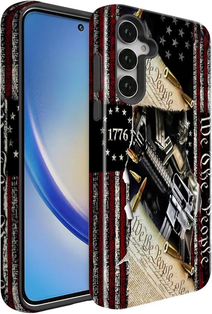 Compatible for Samsung Galaxy S26 Plus 5G Case, Dual Layer Heavy Duty 2 in 1 Shockproof Protective Phone Case,Classic American Flag 1776 We The People