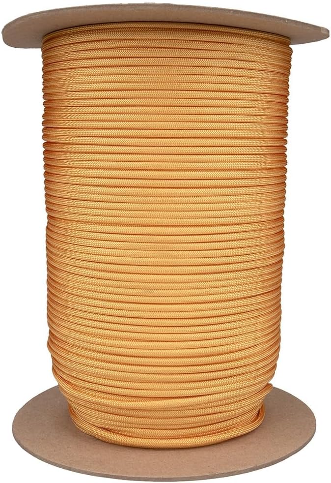 Paracord Planet Solid Color 550lb Paracord – 7 Strand Type III Nylon Cord for Indoor and Outdoor Tasks – Amber Gold (50 ft)