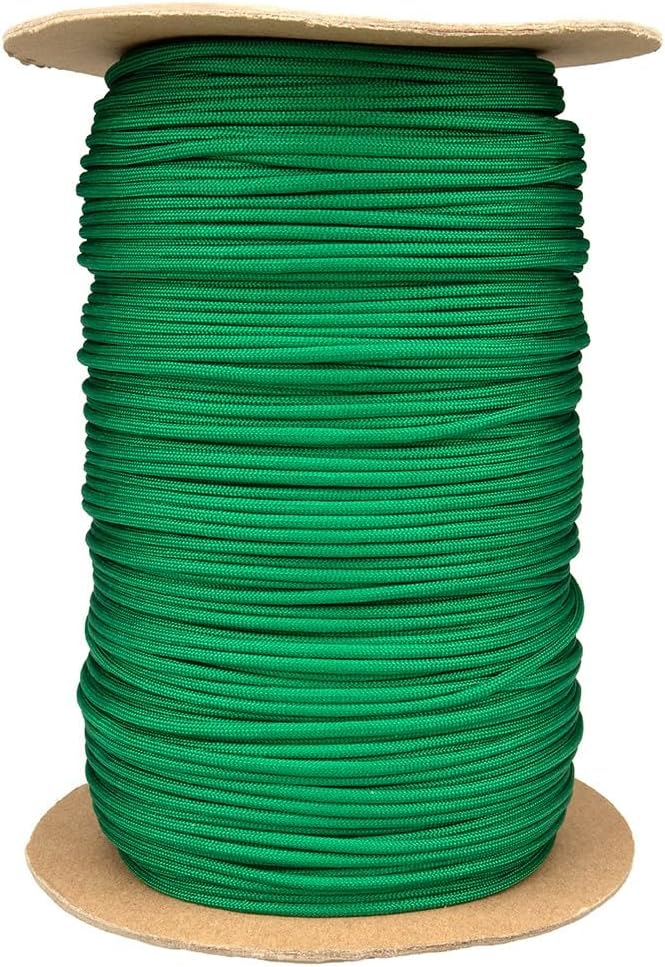 Paracord Planet Solid Color 550lb Paracord – 7 Strand Type III Nylon Cord for Indoor and Outdoor Tasks – Jewel Green (25 ft)
