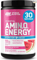 Optimum Nutrition Amino Energy Powder Plus Focus, with BCAA, Electrolytes, and Caffeine, Watermelon, 30 Servings (Packaging May Vary) (Pack of 6)