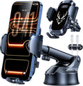 【98+LBS Strongest Suction & Military-Grade】Ultimate Car Phone Mount【Patent & Safety Cert】 Cell Phone Holder Truck Stand for Dashboard Windshield Vent for iPhone 17 Pro Max 16 15 Samsung,Graphite Black