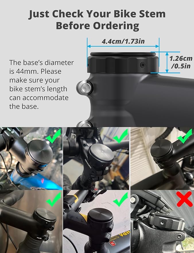SUPMEGA Bike Mount for AirTag (Gen 1 & 2), Hidden Bicycle Stem Cap Mount for AirTag, Anti-Theft Bike GPS Tracker Accessory Waterproof Holder for Bicycles with Headset Cap Size of 1-1/8" & 1-1/4"