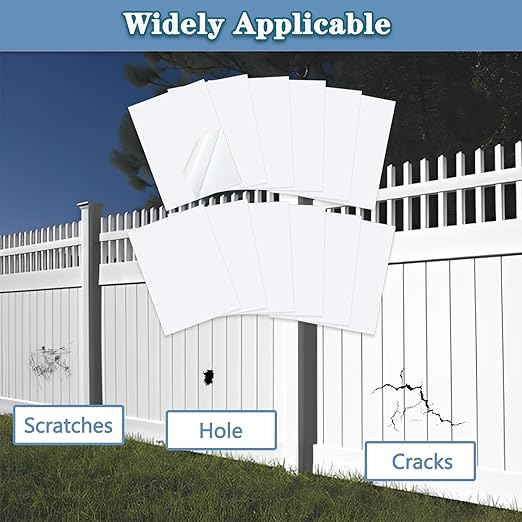 Vinyl Siding Repair Patch Kit, Vinyl Siding Repair Kit Self-Adhesive Vinyl Siding Patch Repair Tape PVC Vinyl Fence Patch Kit for House Vinyl Siding Cover Any Cracks Holes Blemishes - 12 Patches