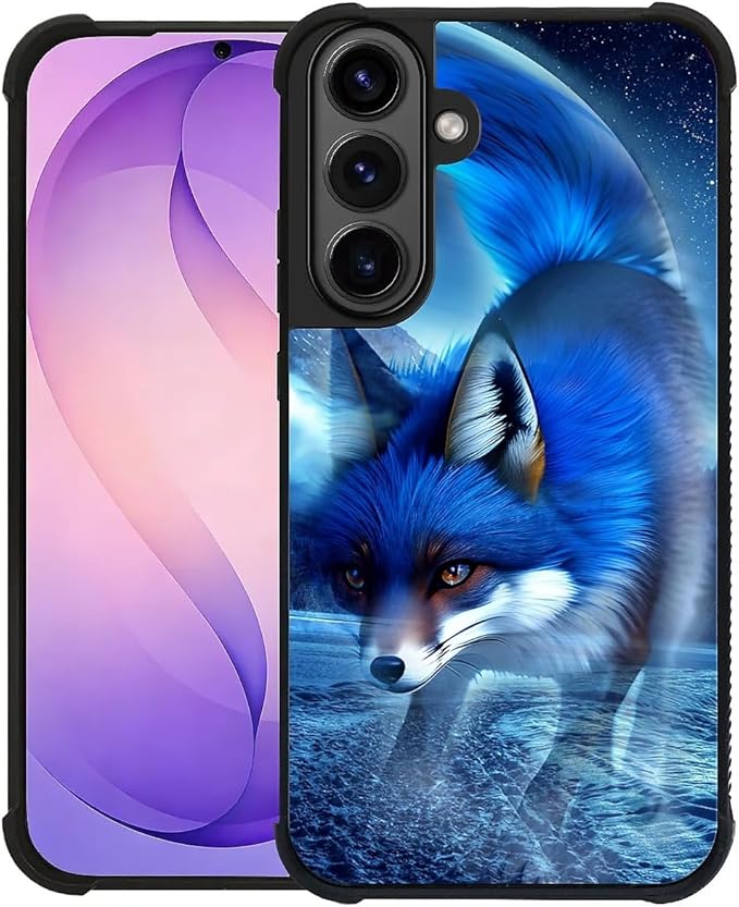 for Samsung Galaxy S26 Case,Graphic Design for Girl Boy Soft Silicone Hard Acrylic Shock Protection Designed for Samsung Galaxy S26 Snowy Mountain Fox Lake Pattern