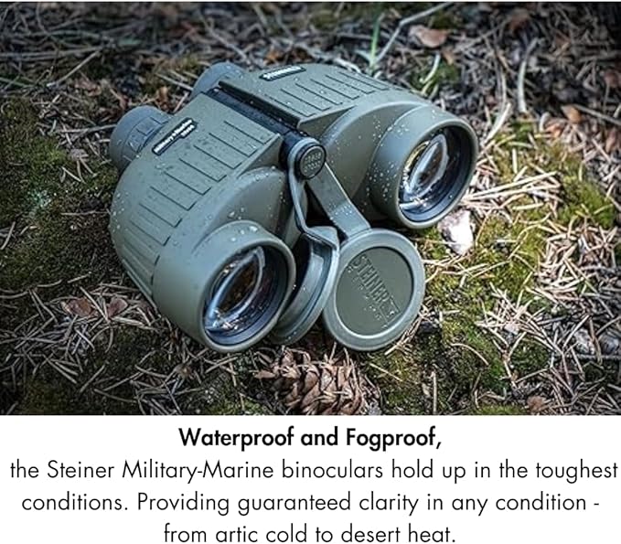 Steiner Military-Marine 8x30 Binoculars – Professional Grade High-Contrast Optics with Sports-Auto-Focus, Floating Prism Shock Absorption, and Heritage Warranty