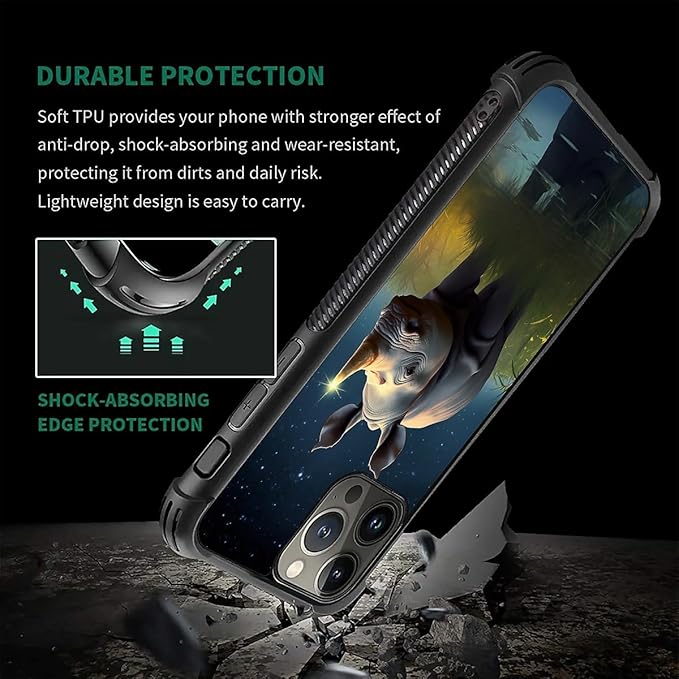 for iPhone 16 Pro Max Case, Rhino Water Marshes Pattern Graphic Design Girl Boy Soft Silicone Hard Acrylic Shock Protection for iPhone 16 Pro Max