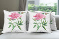 Ambesonne Watercolor Flower Throw Pillow Cushion Case Pack of 4, Vintage Peony Painting Botanical Spring Garden Flower Nature Theme, Modern Accent Double-Sided Digital Printing, 24", White Pink