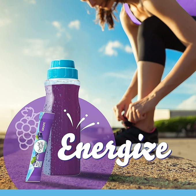 Crystal Light On The Go Energy Grape - Caffeine Energy Releasing, 10-Packet Boxes (Pack of 12)
