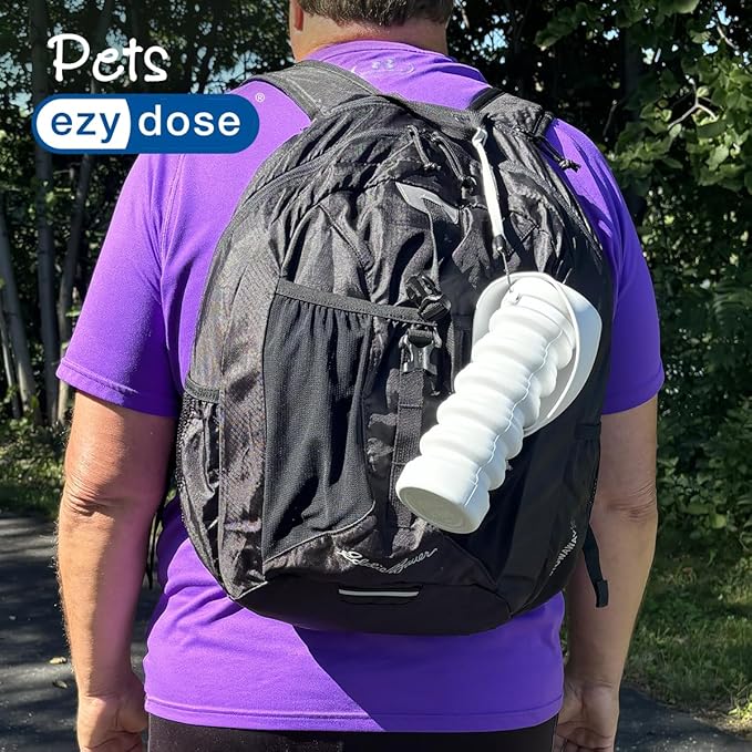 EZY DOSE Collapsible Pet Water Bottle, Portable Dog Water Dispenser for Travel, Leak-Proof, BPA-Free, Foldable Dog Water Bottle with Attached Bowl, Ideal for Hiking, Walking, and Outdoor Adventures