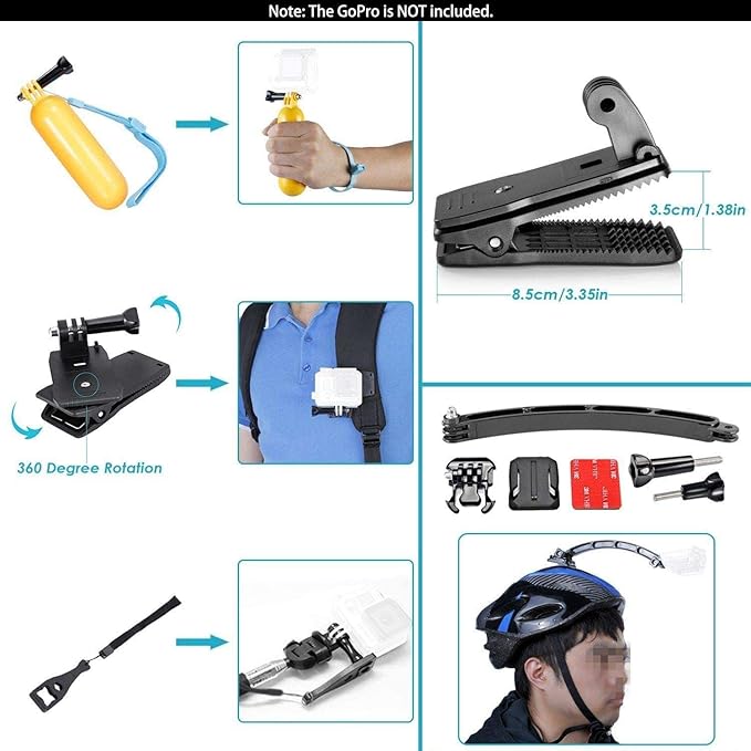 Navitech 50-in-1 Action Camera Accessories Combo Kit with EVA Case - Compatible with REMALI CapturePro 4K Action Camera