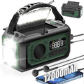 12000mAh Emergency Weather Radio, Hand Crank Solar Radio Portable AM/FM/NOAA Radio with 2 Solar Panels 3 Charging Methods SOS Alarm 3 Mode Flashlight Phone Charger Compass Reading Lamp