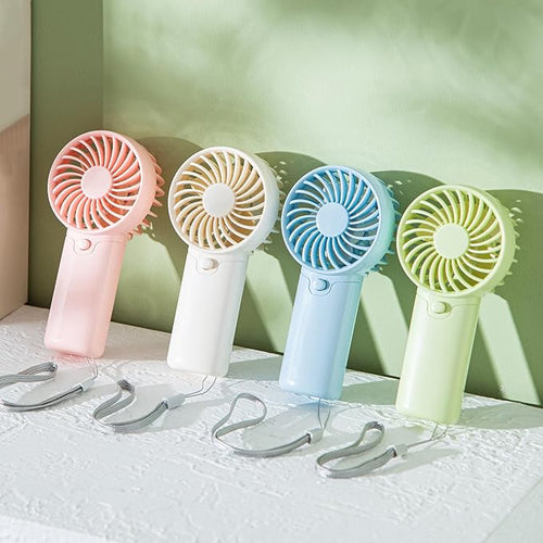 12 Pack Mini Portable Fan - 5'' AAA Battery Operated, Lightweight Handheld with 1 Speed & Lanyard - Quiet Personal Fan for Kids, Girls, Women & Men - Ideal for Office,Travel,Commute,Makeup
