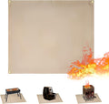 Fireproof Camping Blanket - Heat-Resistant Fiberglass Mat for Outdoor Cooking, BBQ & Emergency (Khaki 12" x 12")