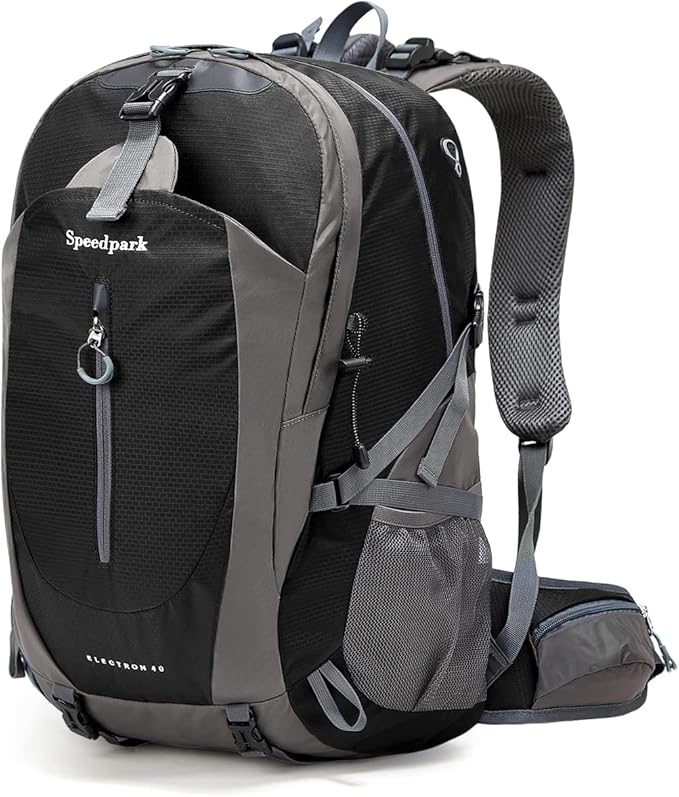 SPEEDPARK Hiking Backpack 40L Waterproof Hiking Daypack with Rain Cover, Outdoor Trekking Travel Backpacks for Men Women