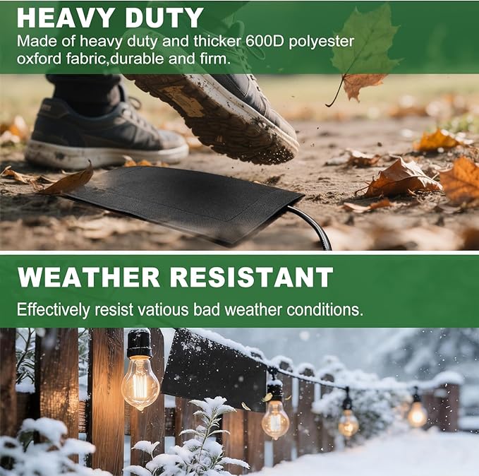 (Not Plastic) 3Pack Outdoor Extension Cord Safety Cover,11.2x6 Inch,600D Canvas Oxford Cloth Waterproof Electrical Outlet Cover, with Velcro Closed,Weatherproof Plug Cable Connectors Protector