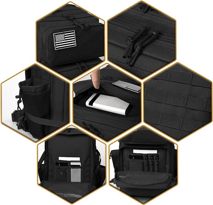 QT&QY 25L/45L Military Tactical Backpack For Men Molle Daypack 3 Day Bug Out Bag Hiking Rucksack With Bottle Holder