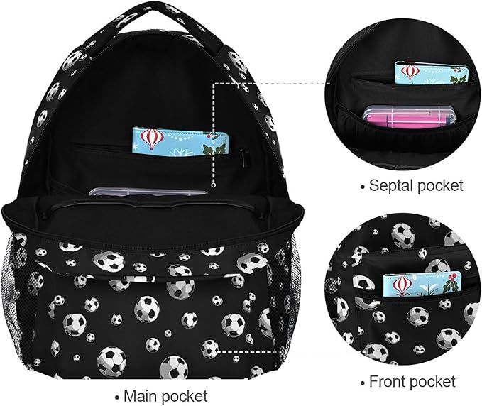 Wamika Football Ice Fire Boy Backpack Soccer Ball Sports School Backpack Kids Preschool Girl Book Bag