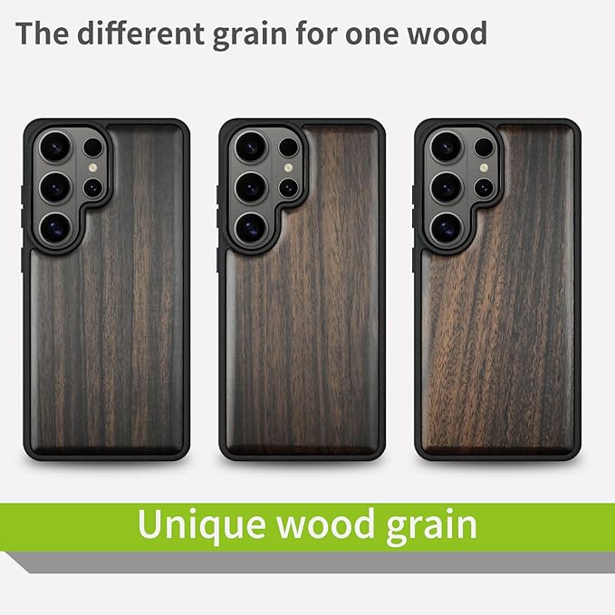 Carveit Magnetic Wooden Case for Samsung Galaxy S26 Ultra Case 2026, TPU Shockproof Cover & Wood Artisan Engraved, Compatible with MagSafe Wireless Chargers (Zen Doodle Treble Clef) Blackwood