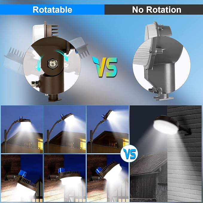 ledmo 120W LED Barn Light Dusk to Dawn Outdoor Lighting 18000lm 5000K LED Security Lights Adjustable Angle IP65 Waterproof Flood Lights Outdoor for Yard Warehouse（3 Pack