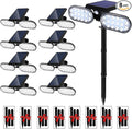 EMANER Motion Lights Solar Powered, Outdoor Flood Lights Stay On or Motion On/Off, Dusk to Dawn Security Solar Light, Covers up to 40ft Distance Landscape Spotlights for Garden Backyard Path, 8-Pack