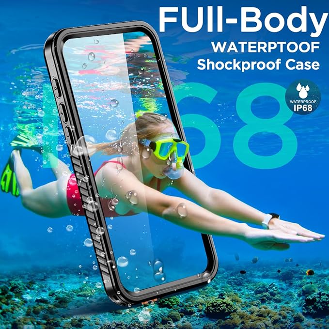 AICase Compatible with iPhone Air Case Waterproof, Clear Water Proof Built-in Screen Protector Shockproof Dustproof Snowproof Full Body Rugged Underwater Phone Case with Lanyard