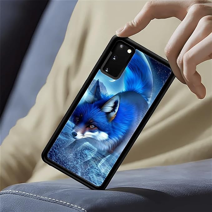 for Samsung Galaxy S20 Case, Snowy Mountain Fox Lake Pattern Graphic Design Girl Boy Soft Silicone Hard Acrylic Shock Protection for Samsung Galaxy S20