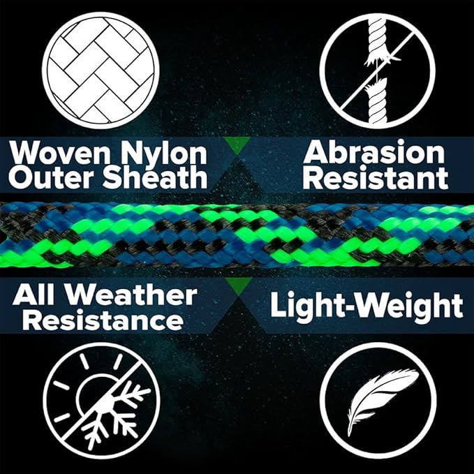 Paracord Planet 275lb Paracord – 3/32 Inch (2.38 mm) Nylon Crafting Cord with 5 Strand Inner Core – Fireball (1000 ft)