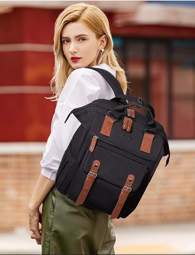 LOVEVOOK Laptop Backpack Women, Teacher Work Backpack with Laptop Compartment, Nurse Bags Computer Backpack Purse for Women Business Travel College Laptop Bag Daypack, 15.6 Inch, Upgraded