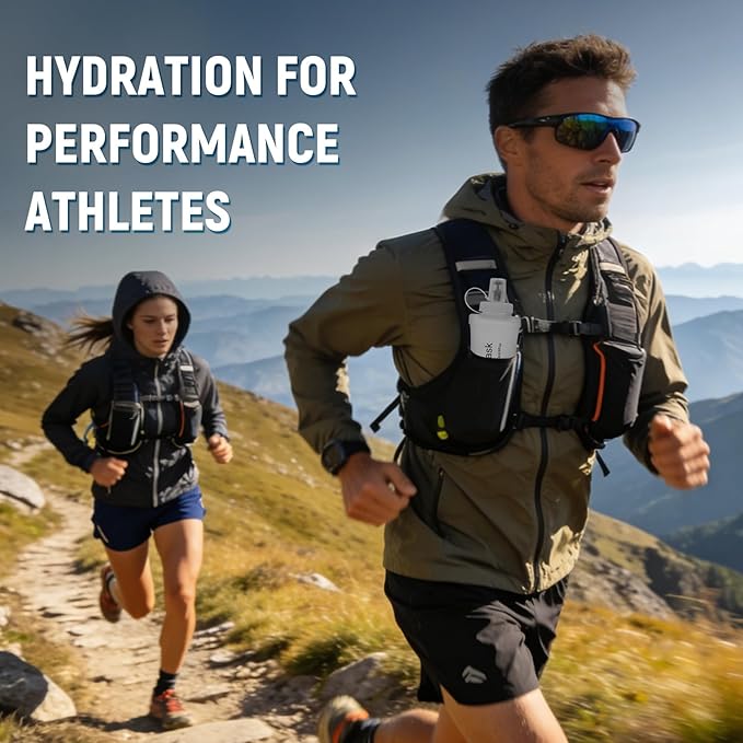 Soft Flask 700ML, TPU Collapsible Soft Water Bottle for Hydration Pack, Running Vest, Folding Water Bottle for Hiking, Cycling Hydration Flask - White