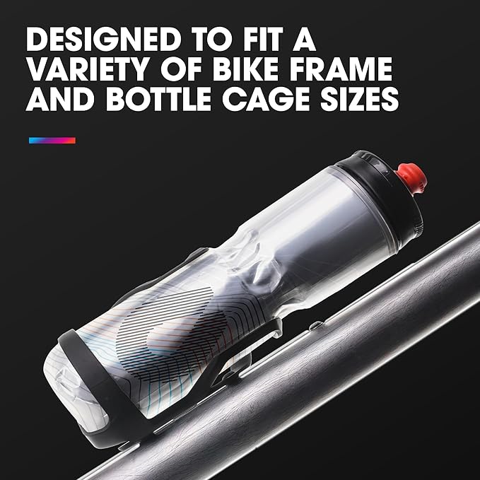HydraPak | Polar Bottle - Polar Surge Insulated Bike Water Bottle 2-Pack - High Flow, Cycling & Sports Squeeze Bottle (Ascent Black, 600ml / 20oz)