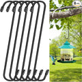Dpyrrhic 6 Pack 14 Inch Black Extra Matel Heavy Duty Hook for Hanging Plants,Large S Hooks for Hang Brsket,Bird House,Clothes,Kitchenware,Garden,Patio