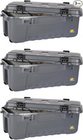 Plano 3 Pack Storage Trunk with Wheels, Gray, Lockable Storage Box, Airline Approved Sportsman Trunk, Hunting Gear and Ammunition Bin, Heavy-Duty Containers for Camping, 108-Quart