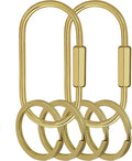 Key Chain, Brass Key Rings 2 Pack Screw Lock Key Organizer with 4 Rings Carabiner Keychain Clip for Men and Women