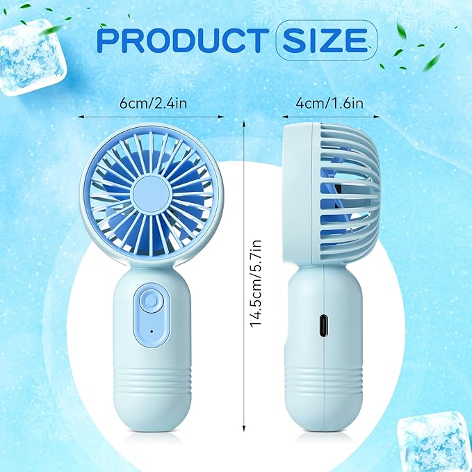 Rossesay 36 Pcs Mini Portable Fan Bulk Cute Handheld Lightweight Small Little Personal Hand Eyelash Fan 3 Speeds USB Rechargeable for Women Men Indoor Outdoor Makeup Travel (Blue)
