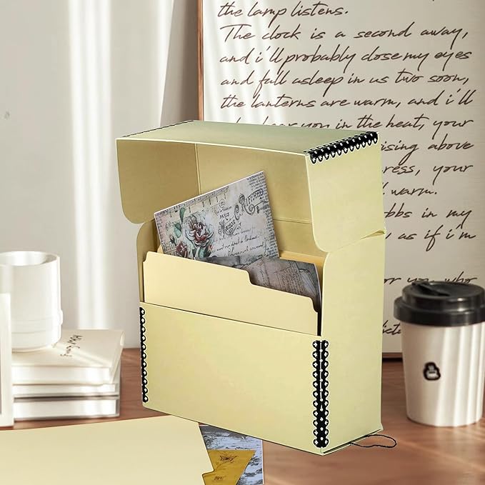Lineco Archival Document Storage Box with Metal Edge, Acid-Free Tan Boxboard, Organize and Store Files, Prints, Photos, Legal-Sized Case 15.5" x 10.5" x 5" Wide