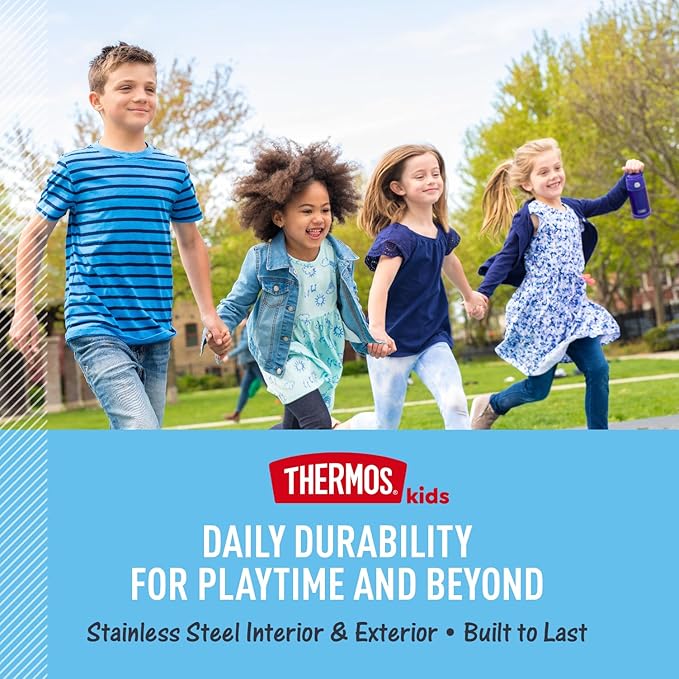 THERMOS FUNTAINER 16 Ounce Stainless Steel Vacuum Insulated Bottle with Wide Spout Lid,Mario,(Pack of 6)