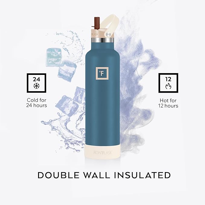 IRON °FLASK Camping & Hiking Hydration Flask with Straw, BPA-Free Insulated Stainless Steel Sports Water Bottle - 24 oz Dream Sunset