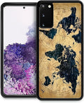 for Samsung Galaxy S20 Case, Brown World Map Pattern Graphic Design Girl Boy Soft Silicone Hard Acrylic Shock Protection for Samsung Galaxy S20
