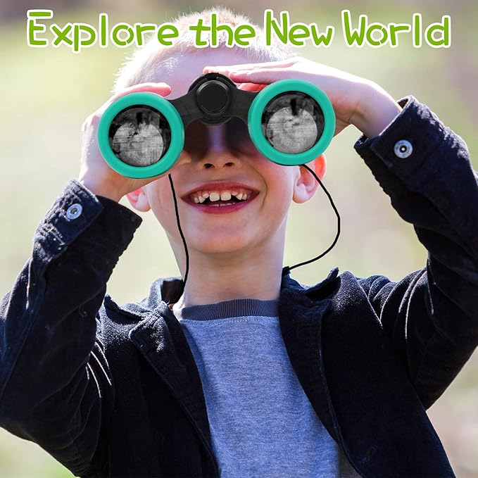 Scotamalone Kids Binoculars Shock Proof Toy Binoculars Set for Age 3-12 Years Old Boys Girls Bird Watching Educational Learning Hunting Hiking Birthday Presents